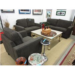 New upholstered loveseat, sofa & chair