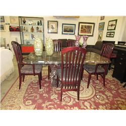 Marble Dining Table with 6 Chairs
