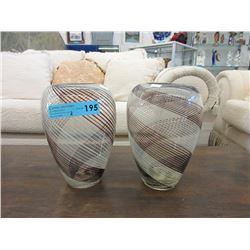 Pair of 9" art glass vases