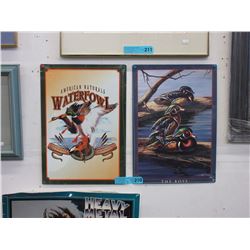 2 Duck themed tin signs