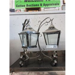 2 New lantern candle holders