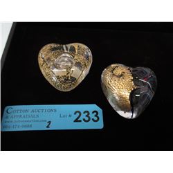 2 Robert Held "Puffy Hearts" paper weights