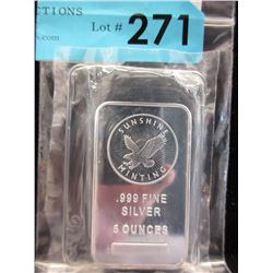 5 Troy Oz. "Sunshine Minting" Decoder Mark Bar