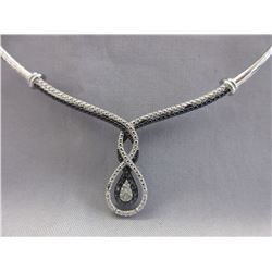 New -1/4 CT Blue & White Diamond Studded Necklace