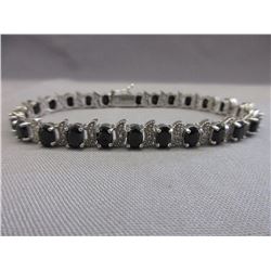15.03 CTW Blue Sapphire & Diamond S-Link Bracelet