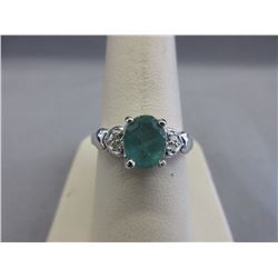 1.75 CT Emerald Solitaire Ring with Diamonds