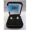 Image 2 : New - Peridot & Diamond Stud Earrings