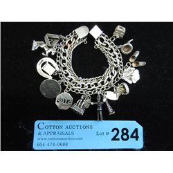 55.5 Gram - Sterling Silver Estate Charm Bracelet