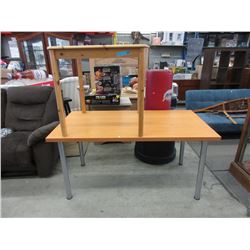 A wood table & a desk