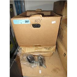 100 New casters & 2 cases of golf towel holders