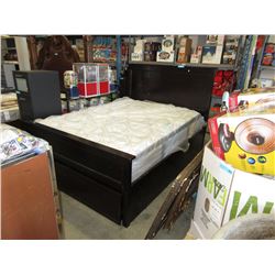 Queen size bed frame with drawer storage - used