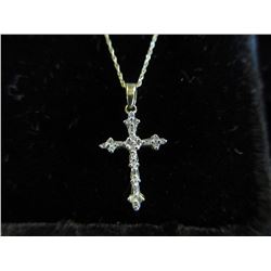 10 KT Yellow Gold Cross with 18" Gold chain