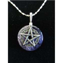 Sterling Silver & Amethyst Pentagram with chain