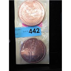 2 Pure Copper 5 Ounce Rounds