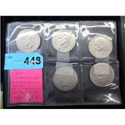 5 USA "Eisenhower" Silver Dollar Coins