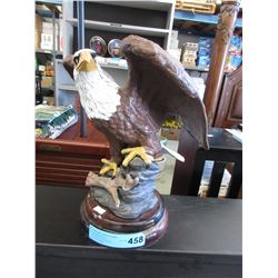 Metal eagle statue