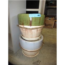 2 Glazed ceramic plant pot sets