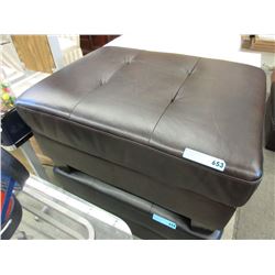 New - Black leather foot stool