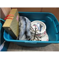 Tote of used household merchandise
