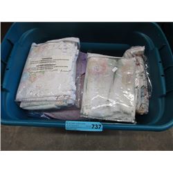 Tote of linens & curtains