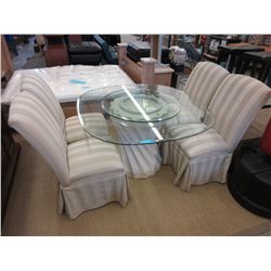 Glass top "Lazy Susan" table with 4 chairs