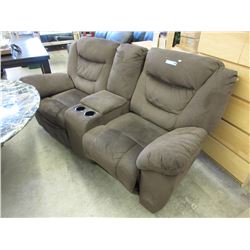 Double reclining microfiber sofa