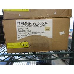 10KG box of silver foil chocolate coins