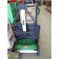 Manual lawnmower with bag attachment - used