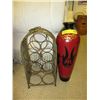 Image 1 : 19" Vase & small wine rack