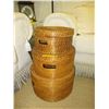 Image 1 : 3 Lidded woven baskets