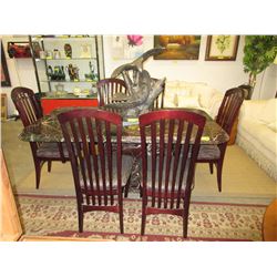 Marble dining table with 6 chairs