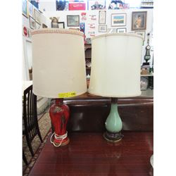 2 Vintage lamps with ceramic bases