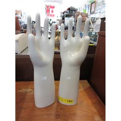 Pair of 15" tall ceramic hands