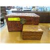 Image 1 : 2 Hand carved boxes with pheasant design