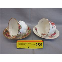 2 Royal Albert bone china teacup & saucers