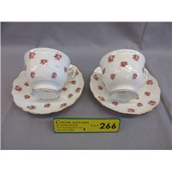 2 Aynsley bone china teacup & saucers