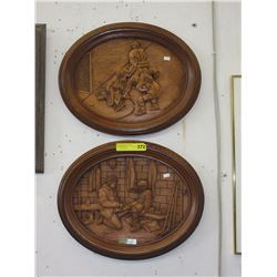 2 Kim Murray carved wall plaques