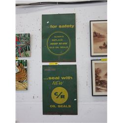 Pair of C / R metal signs