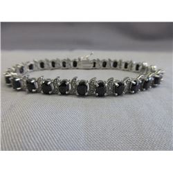 15.03 CTW Diamond & Sapphire Tennis Bracelet