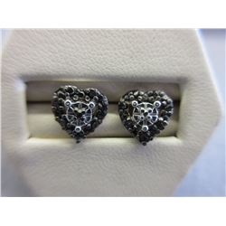 New Black Diamond Sterling Silver Earrings