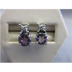 New Amethyst & Diamond Stud Earrings