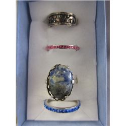 4 Estate Sterling Silver Rings