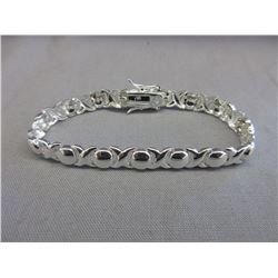 Sterling Silver Bracelet - Hugs & Kisses design