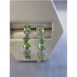 New - Diamond & Peridot Half Hoop Earrings