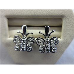 New - Diamond-set Butterfly Motif Earrings