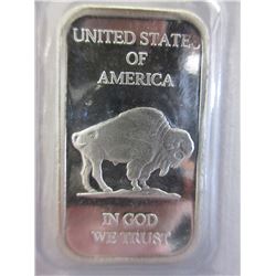 1 Troy Oz. - Buffalo/ Indian Motif Silver Art Bar