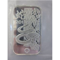 2013 Year of the Snake Silver Art Bar
