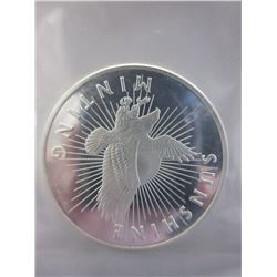1 Oz. - Eagle & Sunshine Motif Silver Art Round