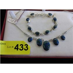 Sterling Silver & Gemstone Necklace & Bracelet set