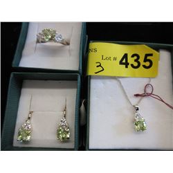 Sterling Silver Necklace, Earrings & Ring